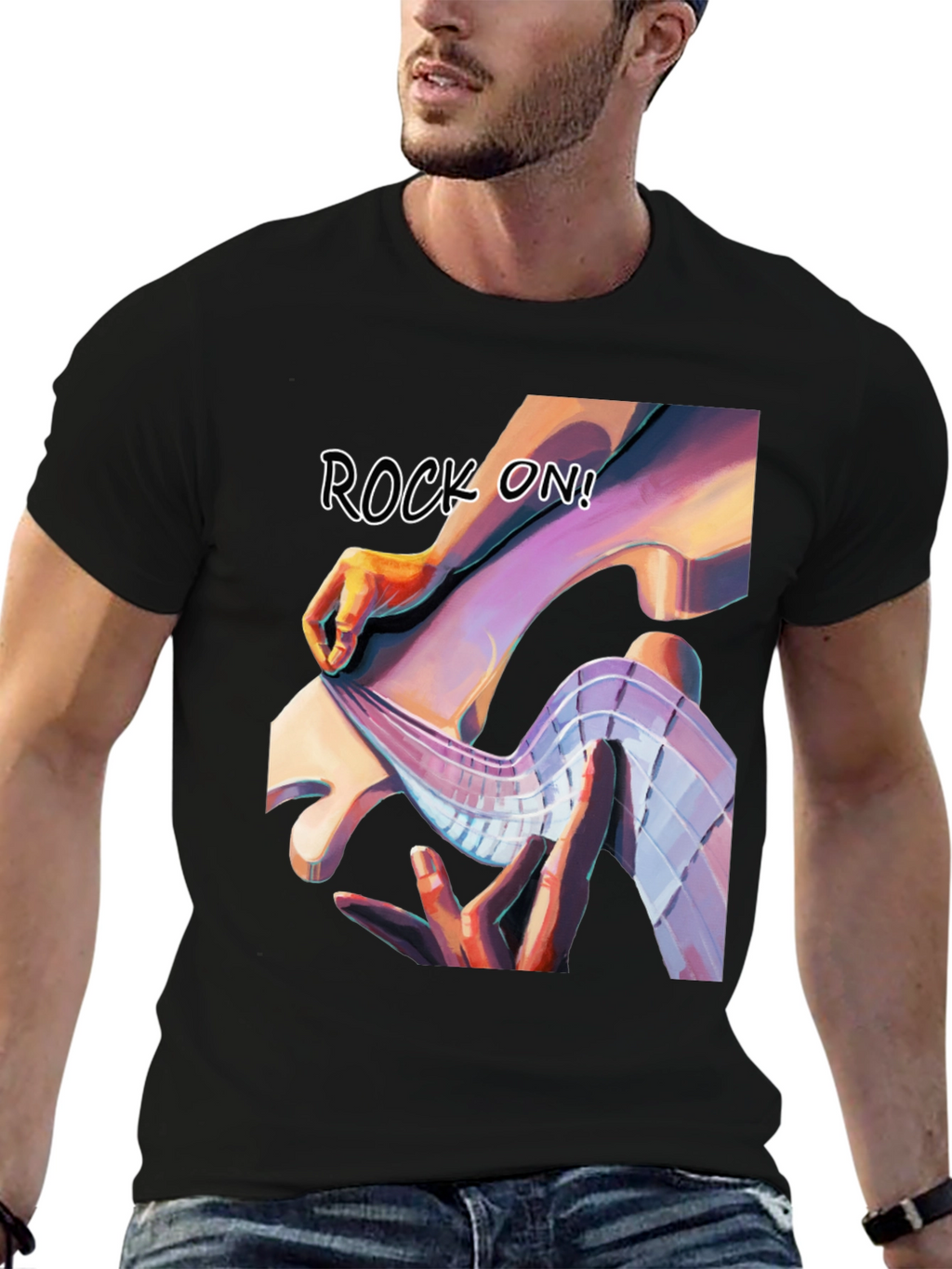 Rock On Graphic Tee - Stylish Black T-Shirt