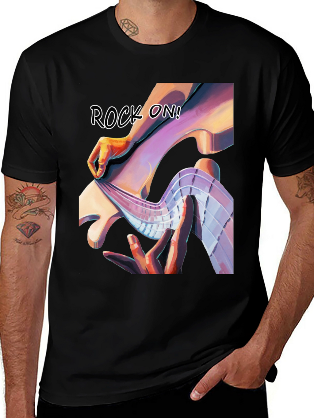 Rock On Graphic Tee - Stylish Black T-Shirt