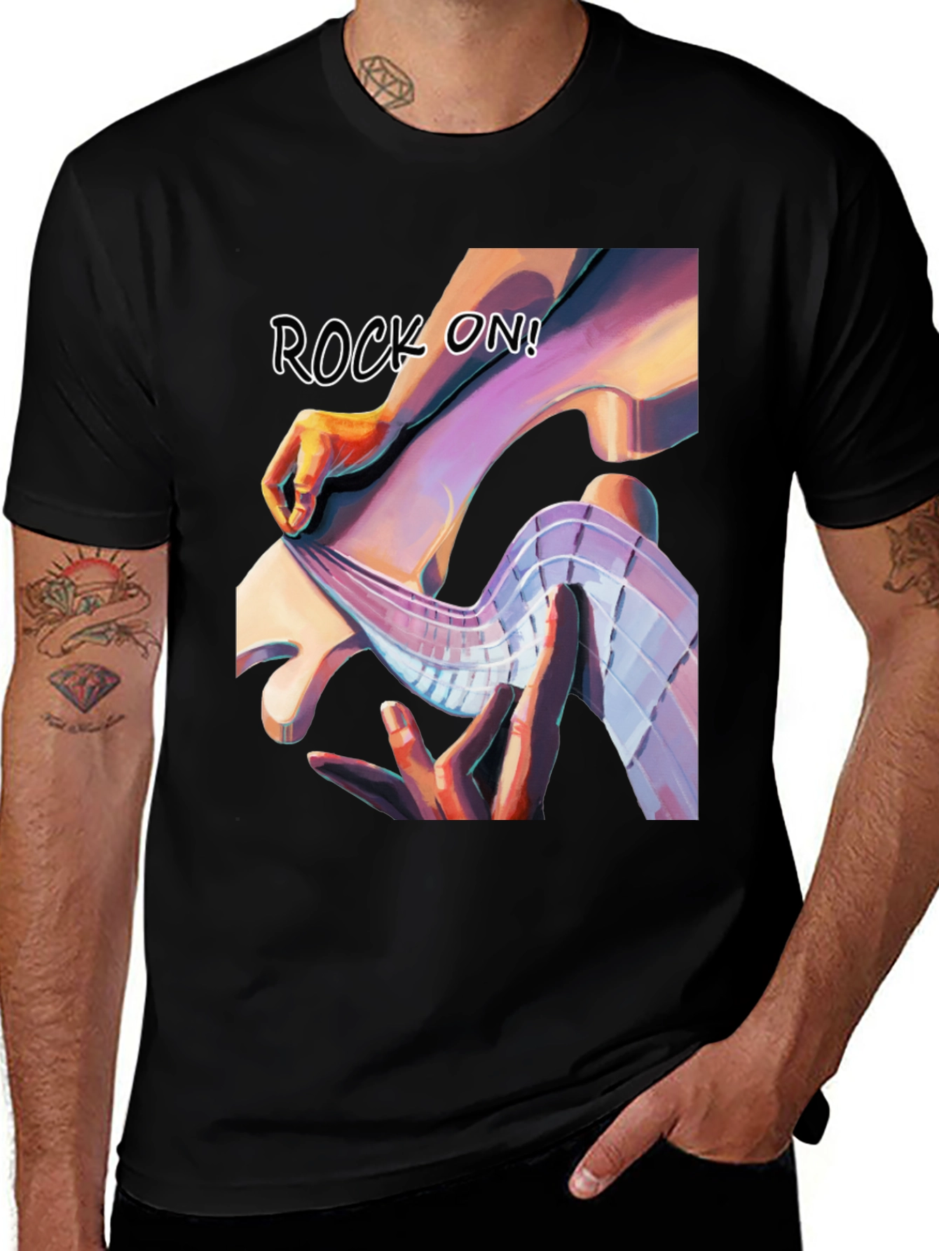 Rock On Graphic Tee - Stylish Black T-Shirt