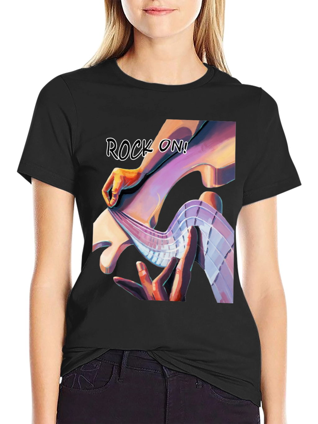 Rock On Graphic Tee - Stylish Black T-Shirt