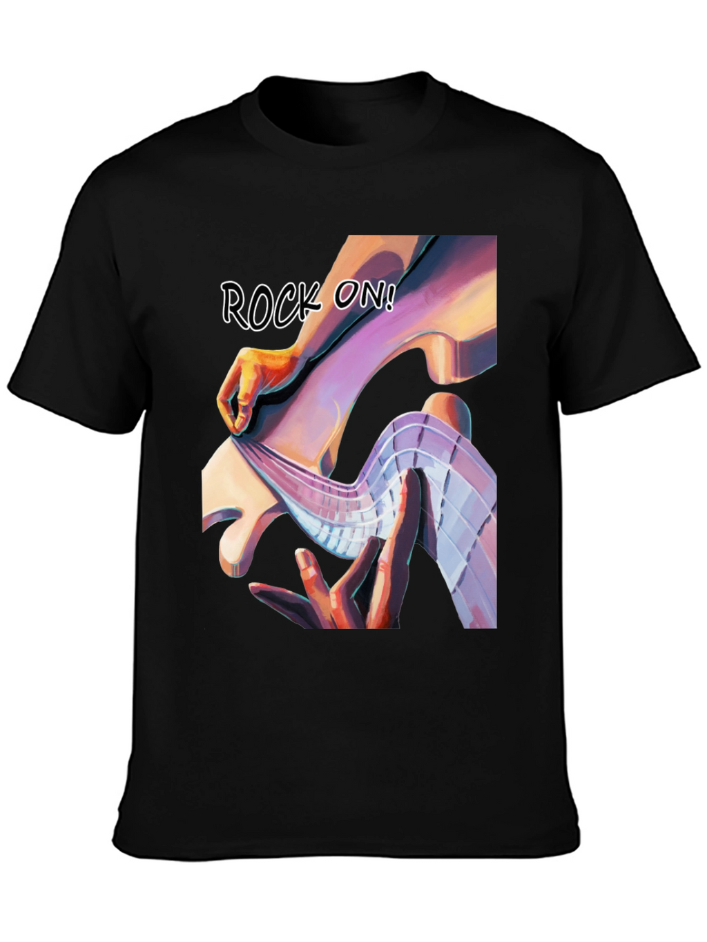 Rock On Graphic Tee - Stylish Black T-Shirt