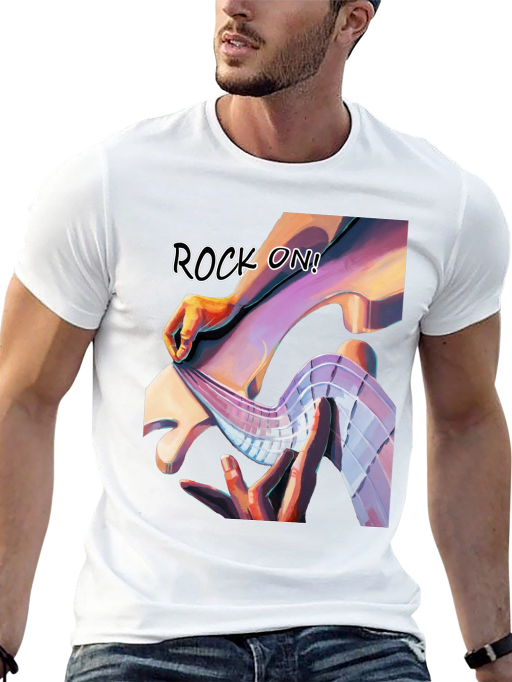 Rock On Graphic Tee - Stylish Black T-Shirt