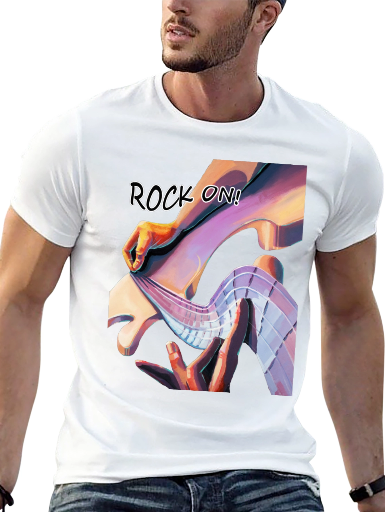 Rock On Graphic Tee - Stylish Black T-Shirt