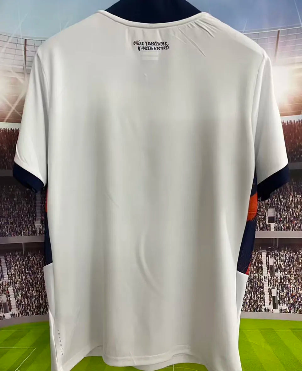 2026/27 Ecuador Away White Fans Soccer Jersey (Have Right Patch 有右臂章 黑底白字） Detail 1