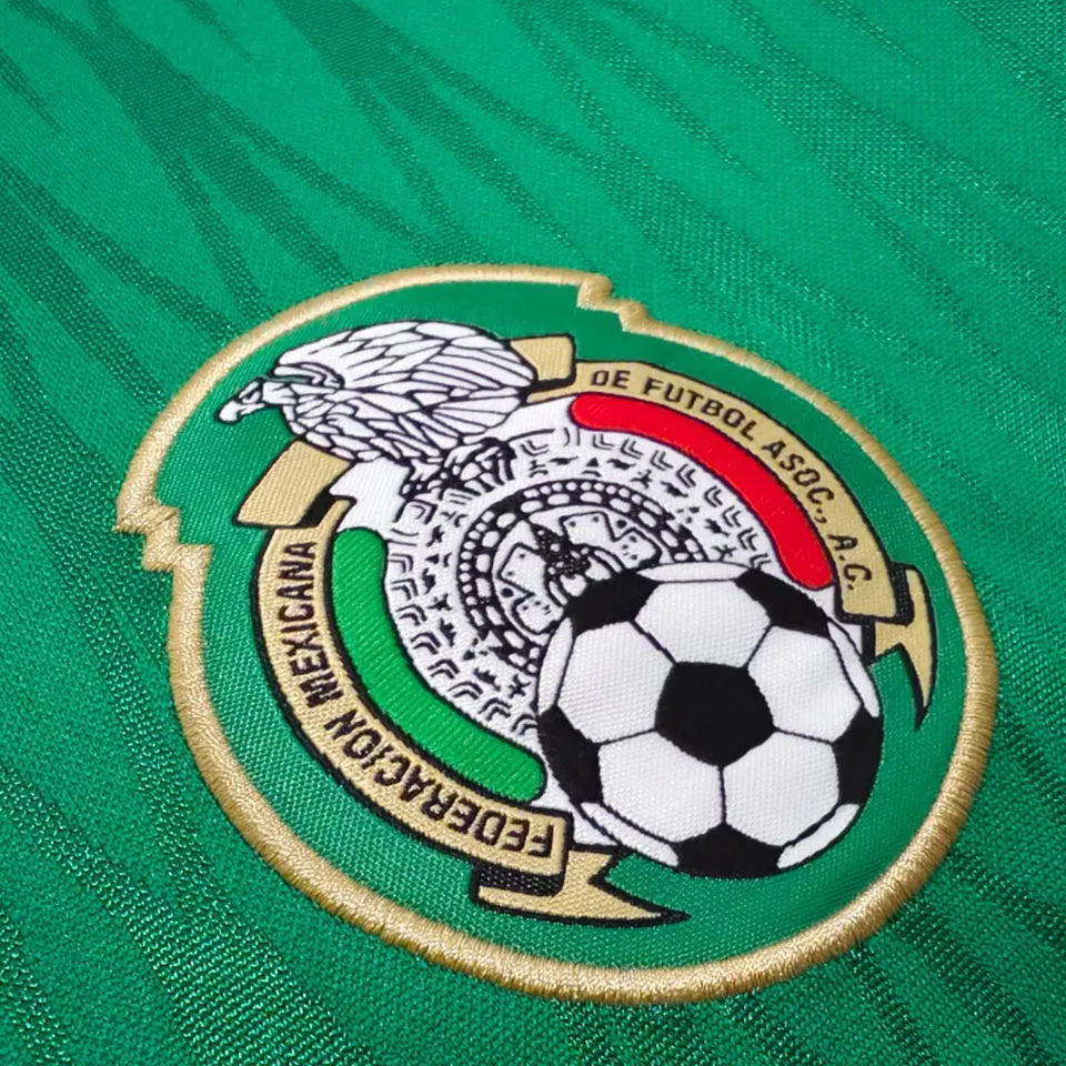 2010 Mexico Home Green Retro Soccer Jersey Detail 1