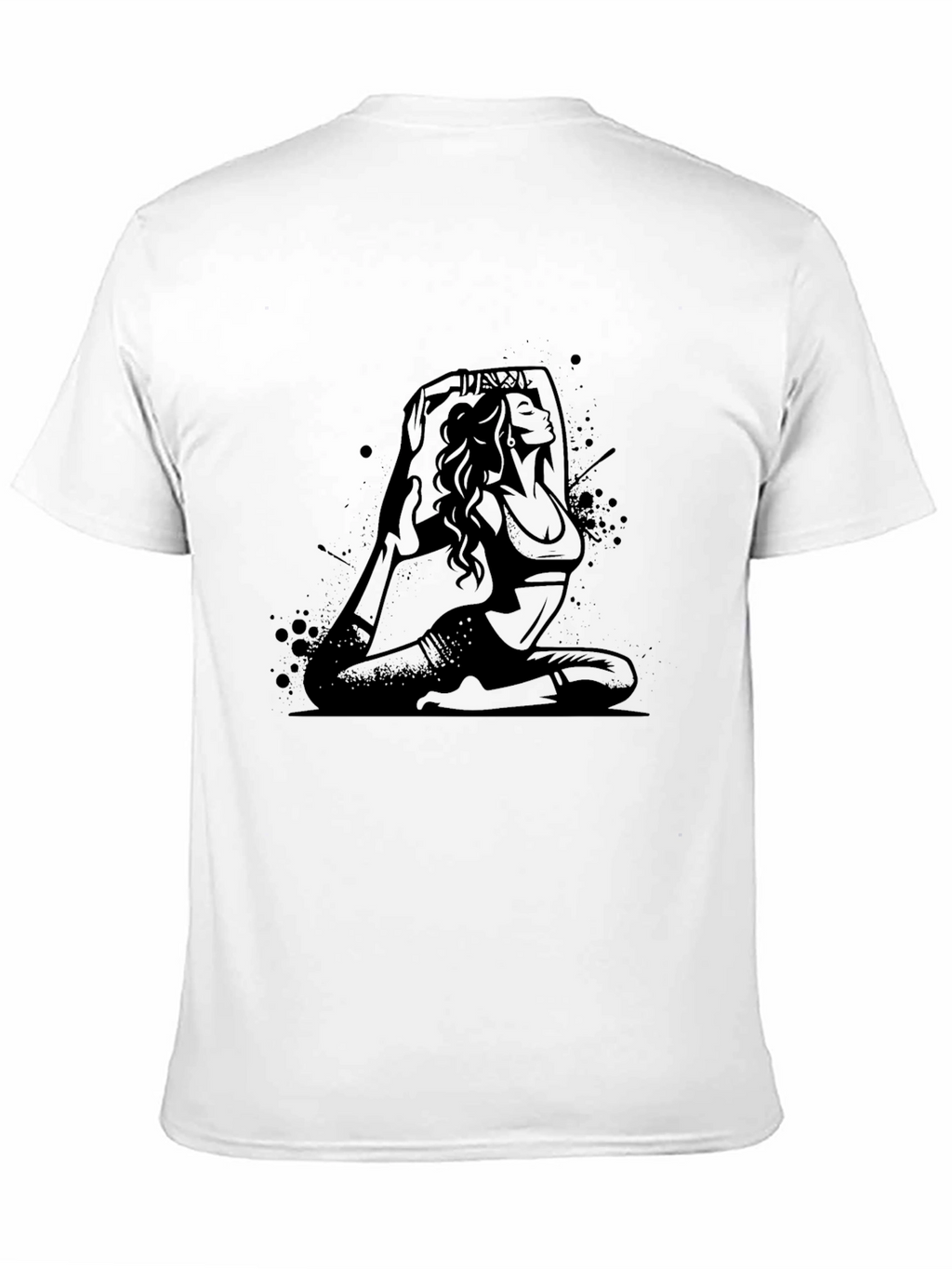 Yoga Pose Graphic Print Tee - Black