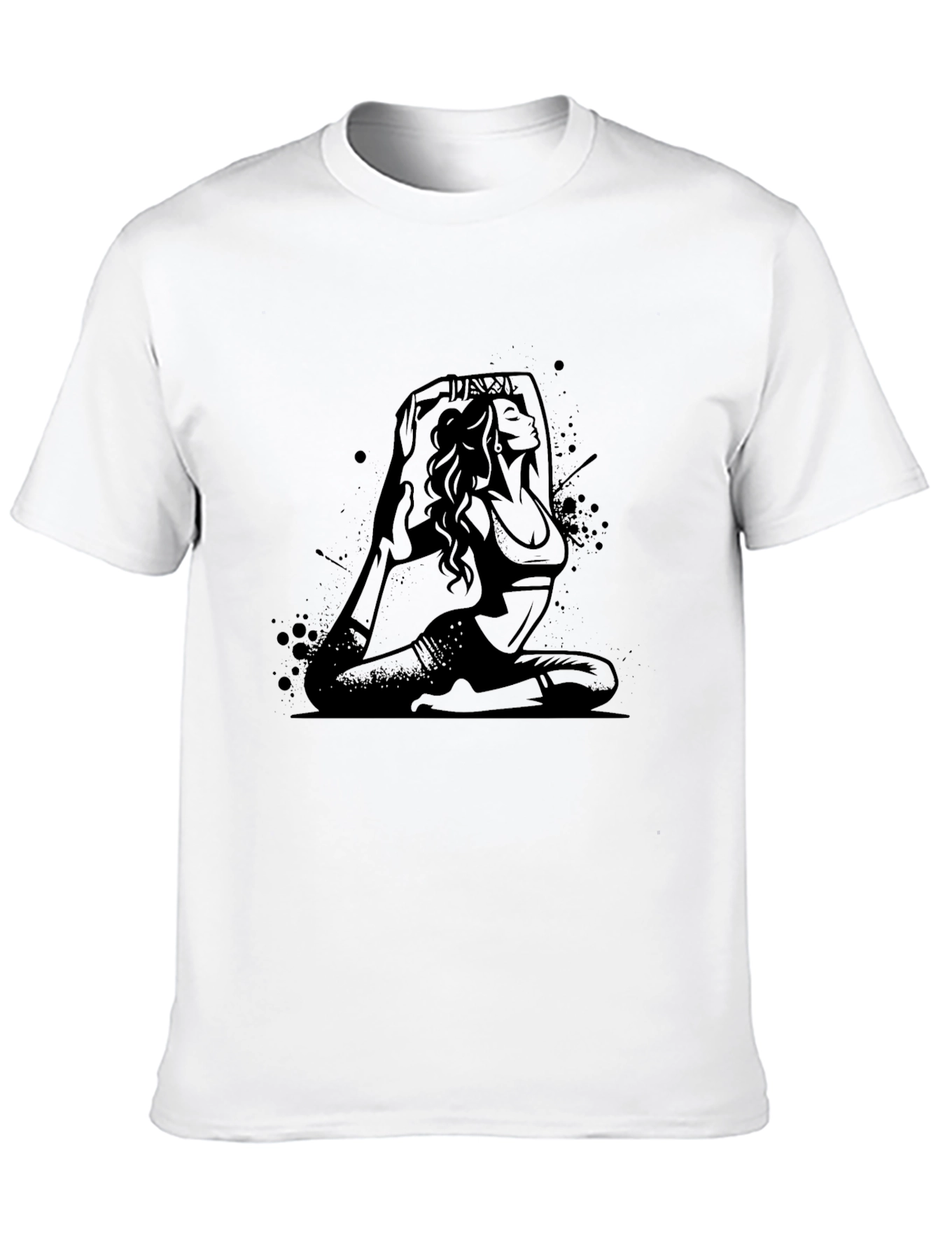 Yoga Pose Graphic Print Tee - Black