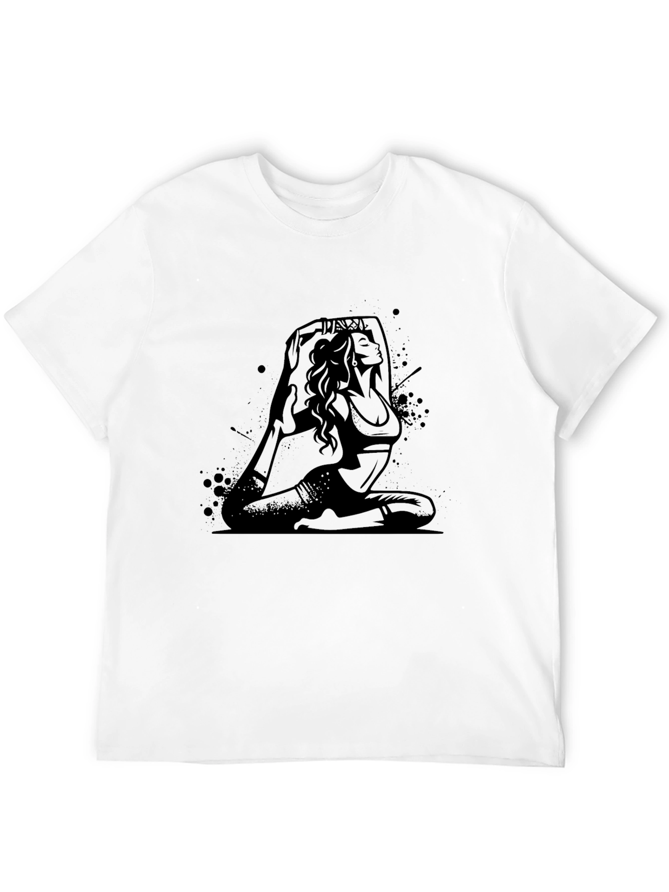 Yoga Pose Graphic Print Tee - Black