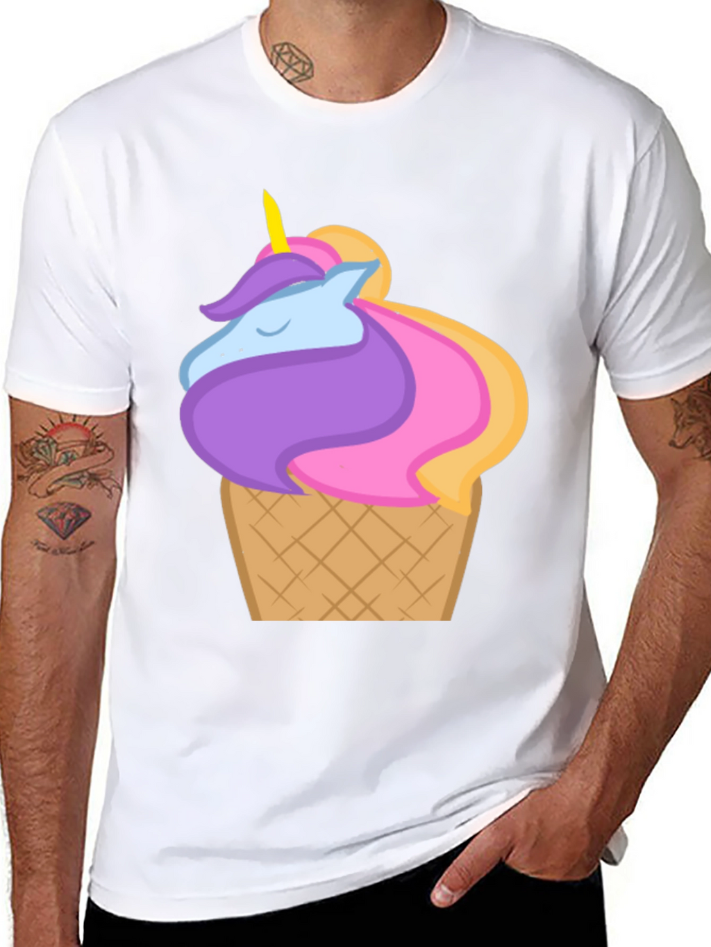 Unicorn Ice Cream Cone Graphic T-Shirt
