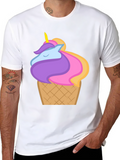 Unicorn Ice Cream Cone Graphic T-Shirt