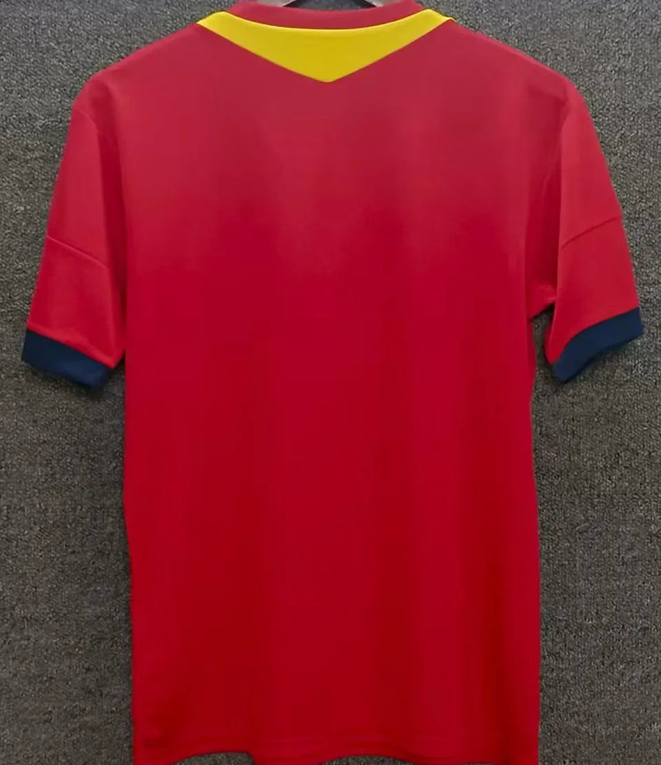 2013 Spain Home Red Retro Soccer Jersey Back
