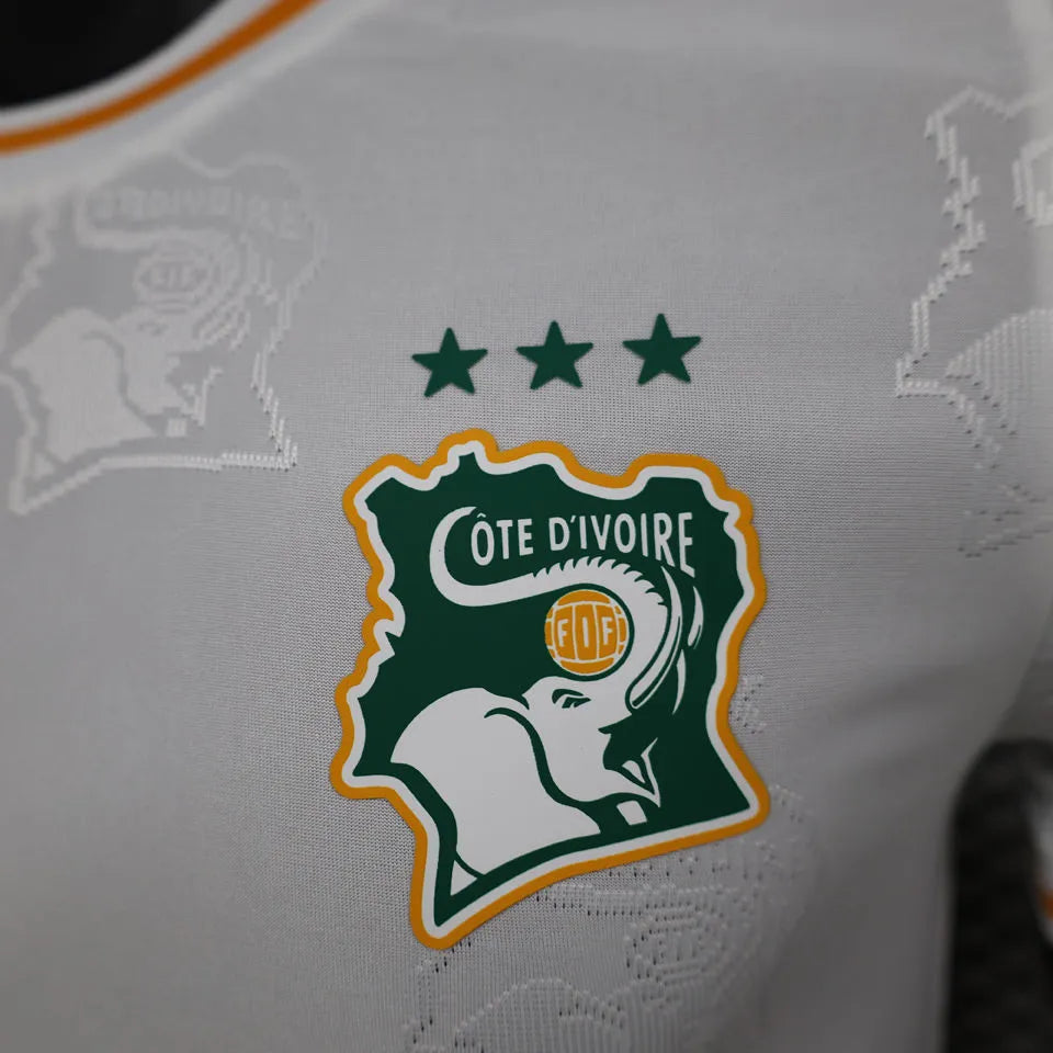 2025 Ivory Coast Special Edition White Player Version Jersey Detail 3