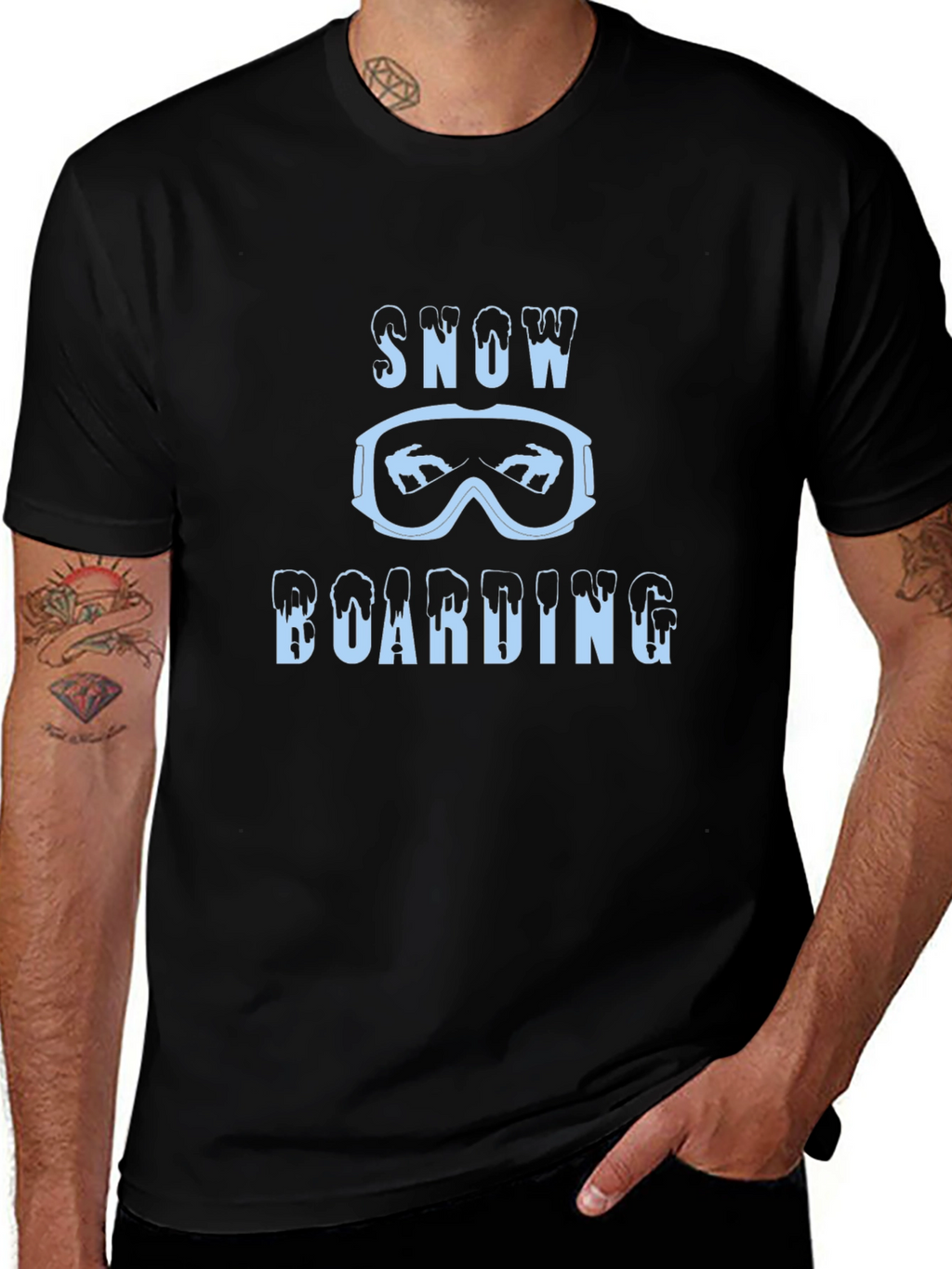 Snowboarding Graphic Tee | Mens Black T-Shirt