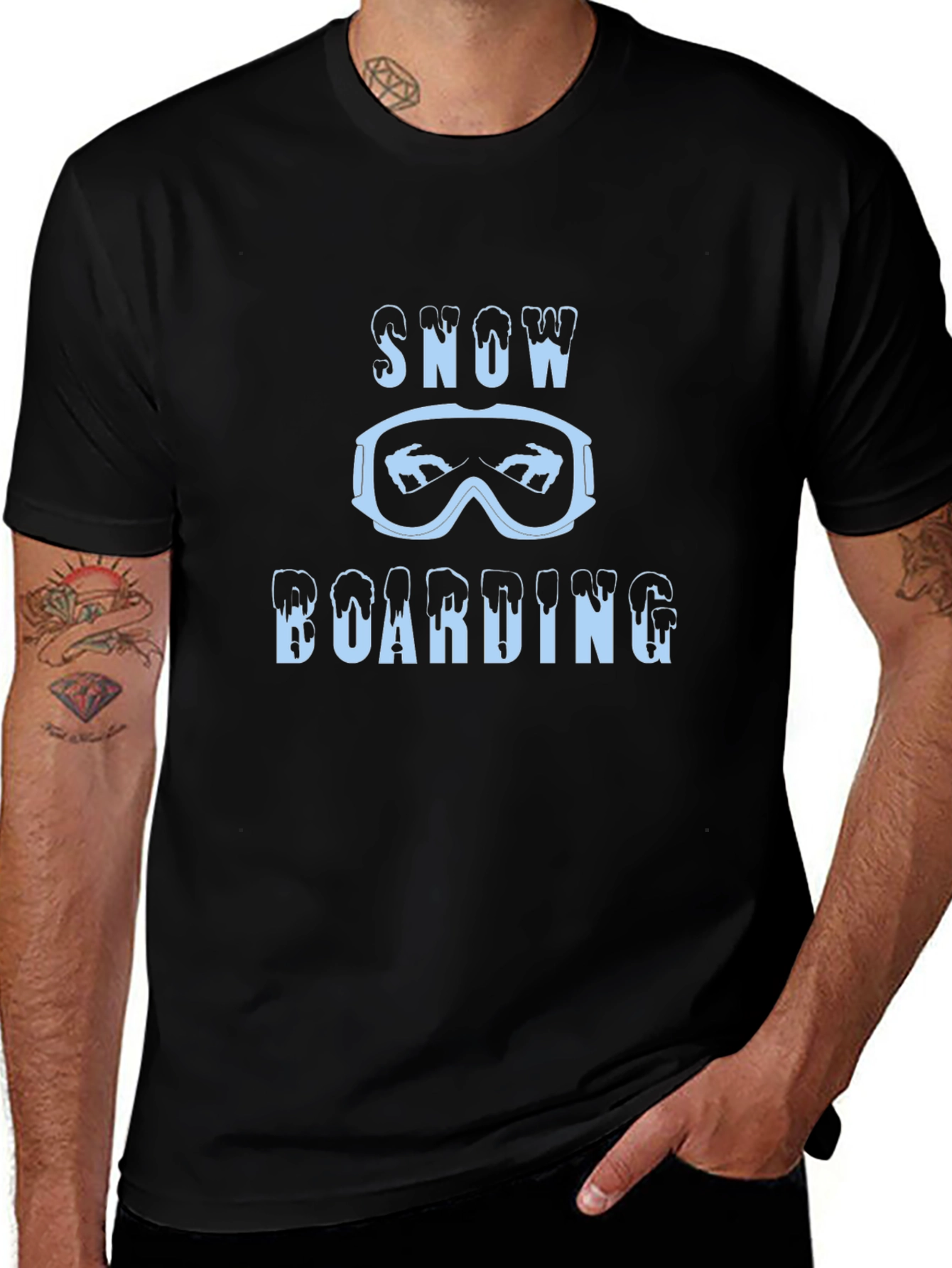 Snowboarding Graphic Tee | Mens Black T-Shirt