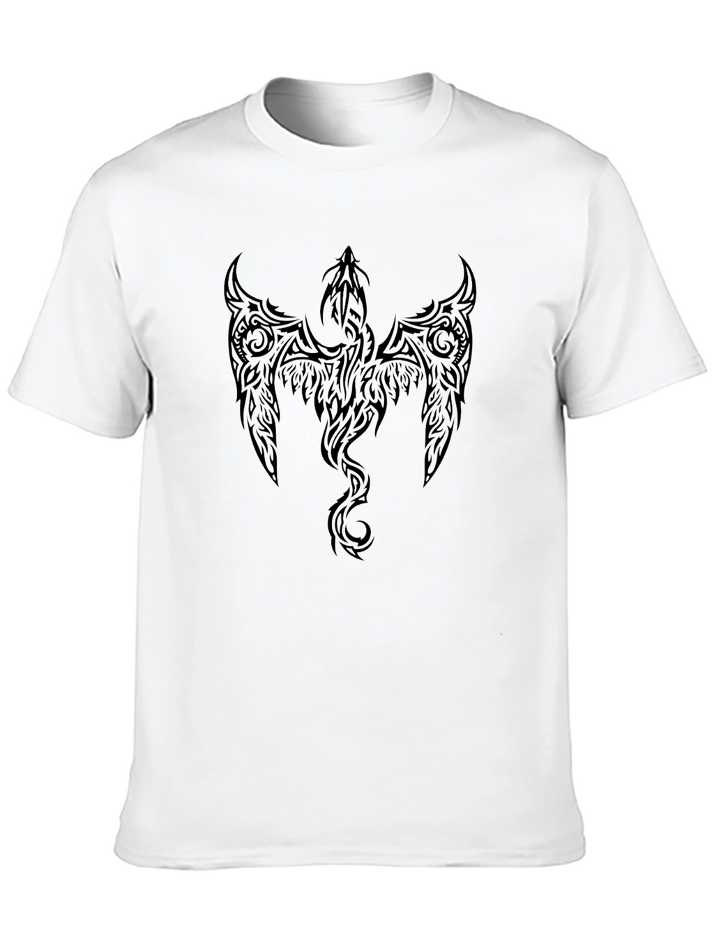 Mens Black Tribal Phoenix Graphic Tee