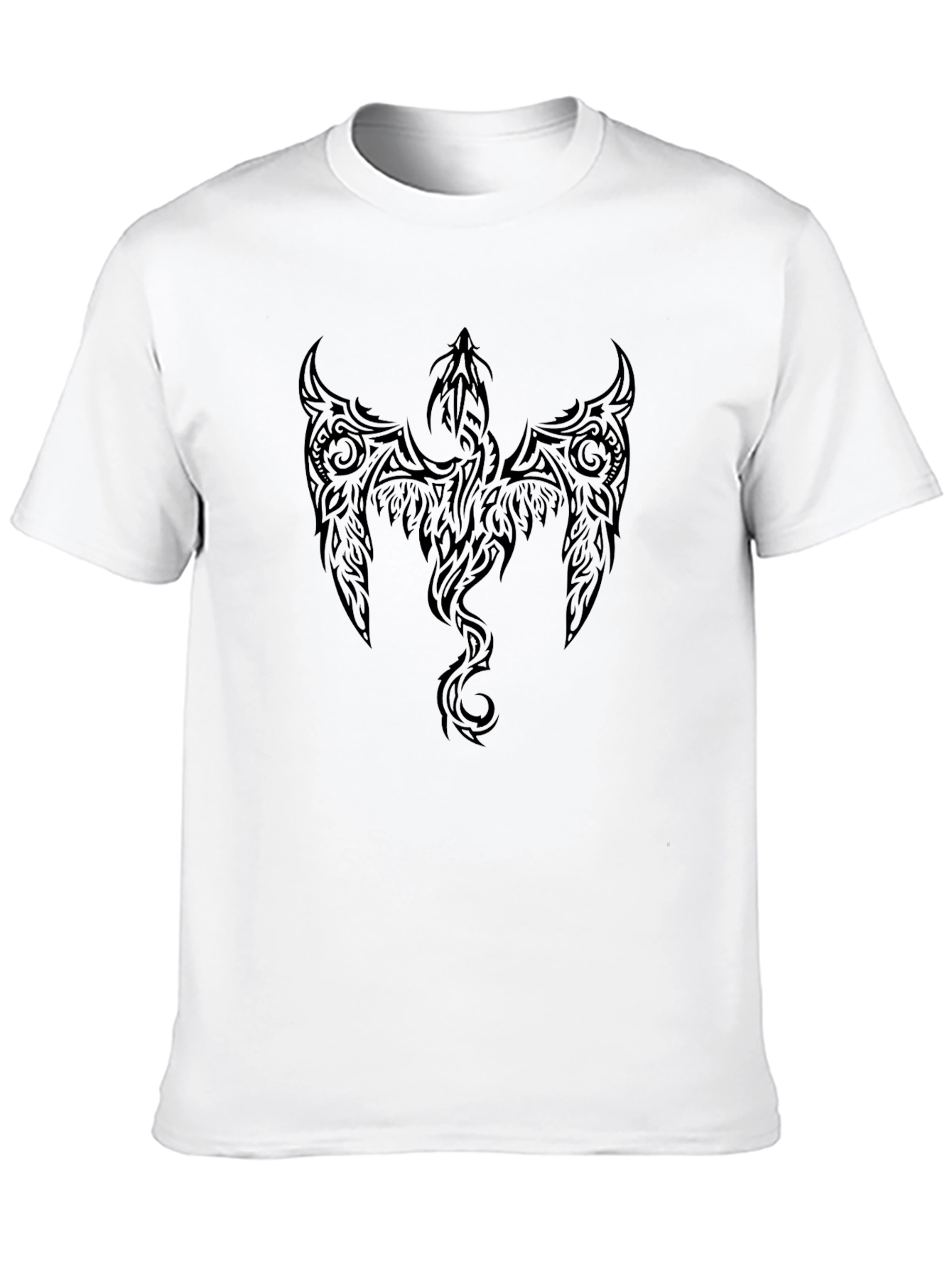 Mens Black Tribal Phoenix Graphic Tee