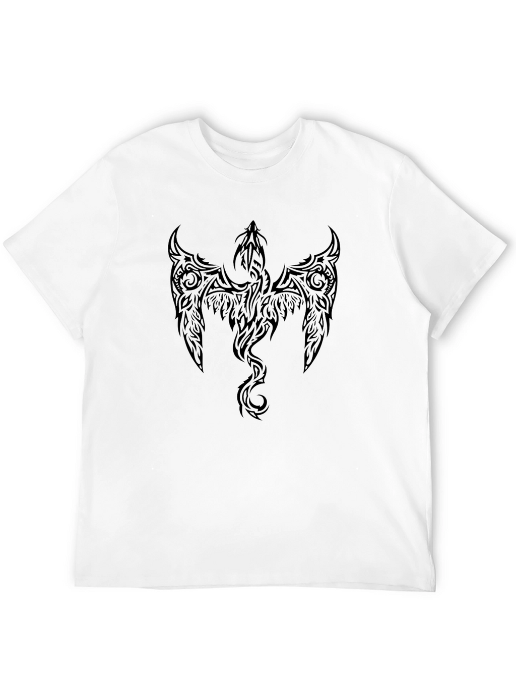 Mens Black Tribal Phoenix Graphic Tee