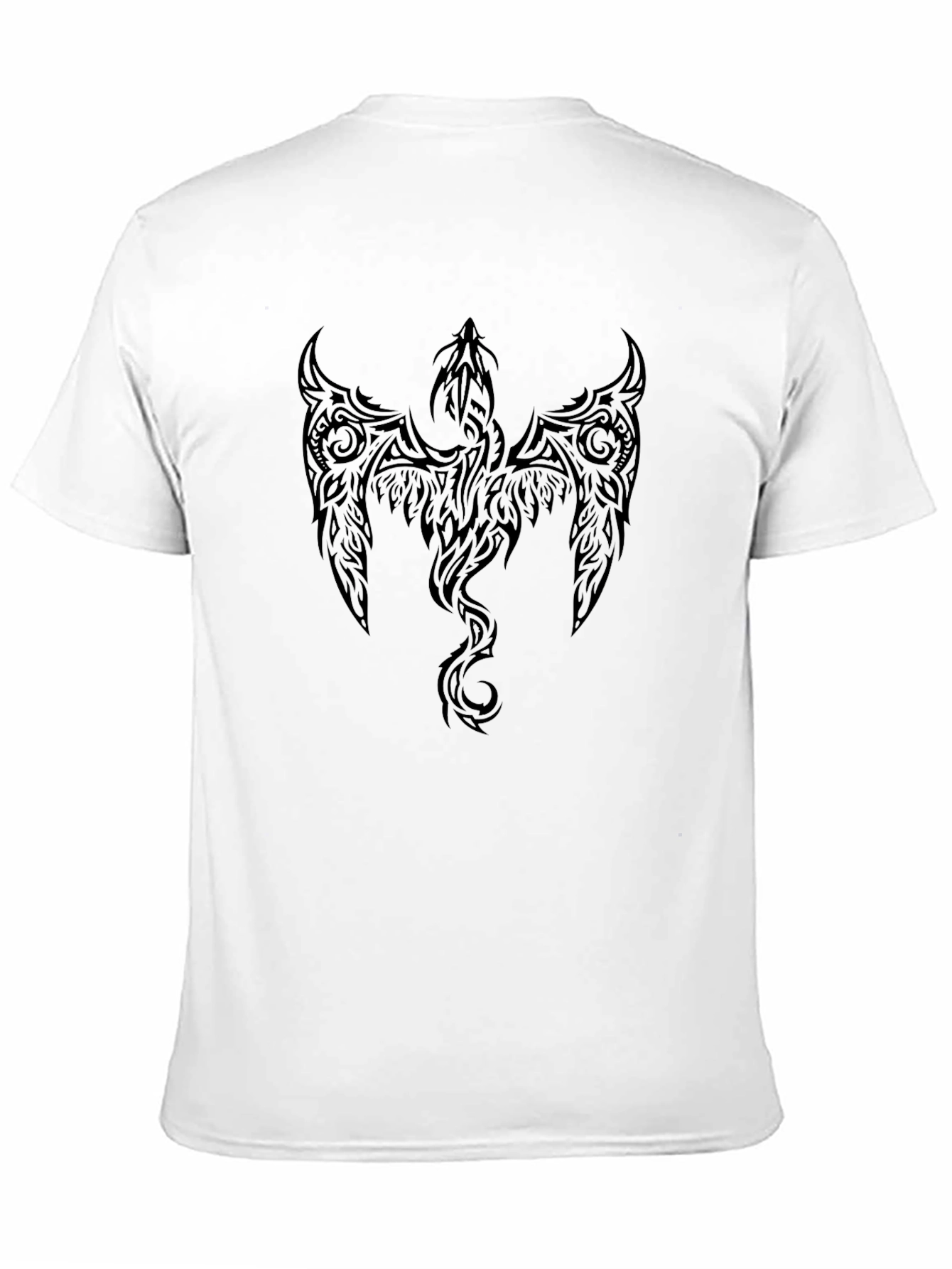 Mens Black Tribal Phoenix Graphic Tee