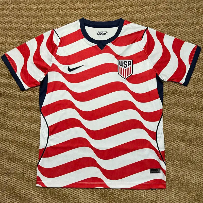 2026/27 U.S Home Fans Soccer Jersey 胸前实心红条 Detail 1