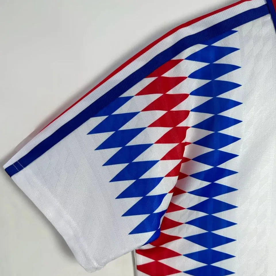 1994 France Away White Retro Soccer Jersey Detail 3