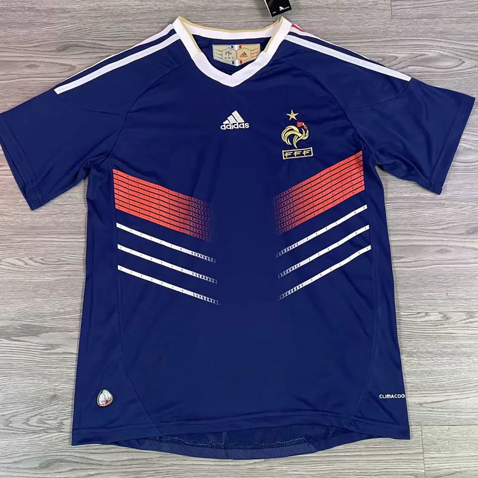 2010 France Home Blue Retro Soccer Jersey Back