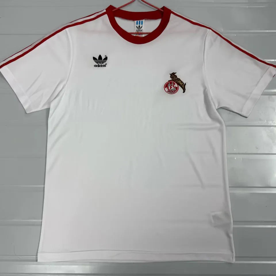 1976/1977 1. FC Köln Home White Retro Soccer Jersey Front