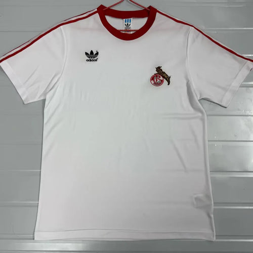 1976/1977 1. FC Köln Home White Retro Soccer Jersey Front