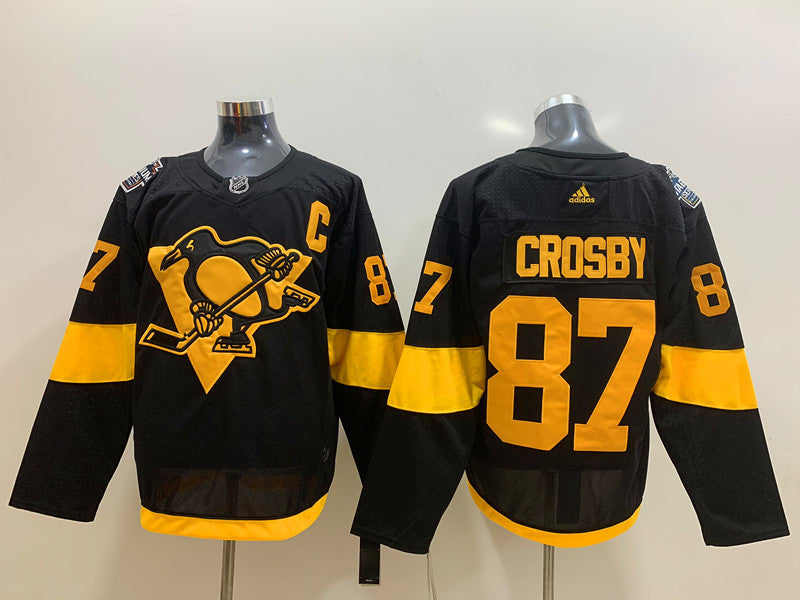 Men's Pittsburgh Penguins sidney crosby  #87 Black Player Jerseys