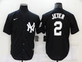 Men's New York Yankees Derek Jeter #2 Black Replica Baseball Jerseys