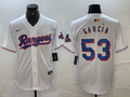 Men's Texas Rangers Adolis Garcia #53 White 2024 Gold Collection Limited Player Jerseys