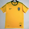 2010 Brazil Home Yellow Retro Soccer Jersey Front