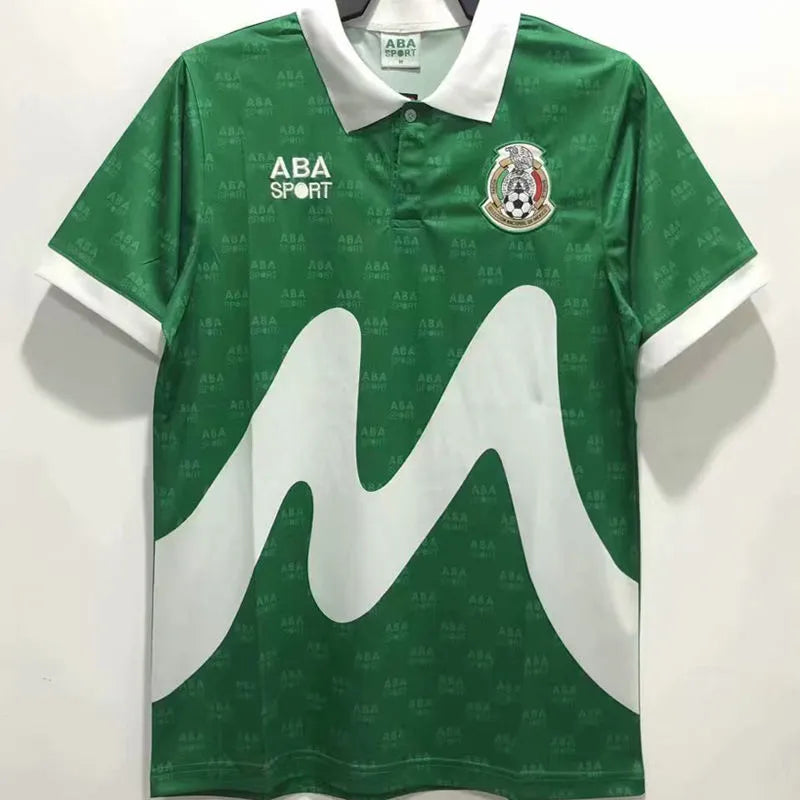 1995 Mexico Home Green Retro Soccer Jersey Front