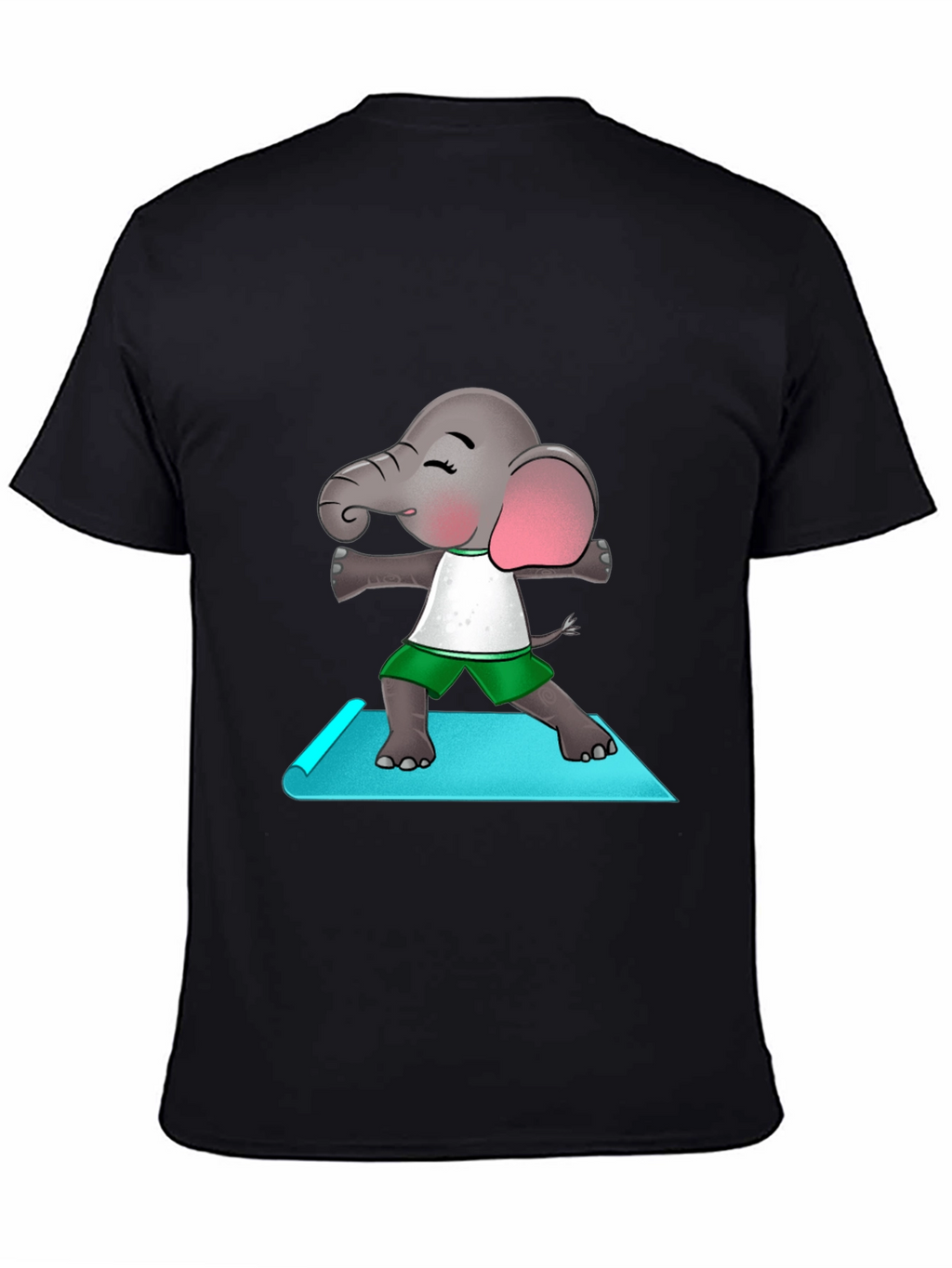 Yoga Elephant Mens Black T-Shirt