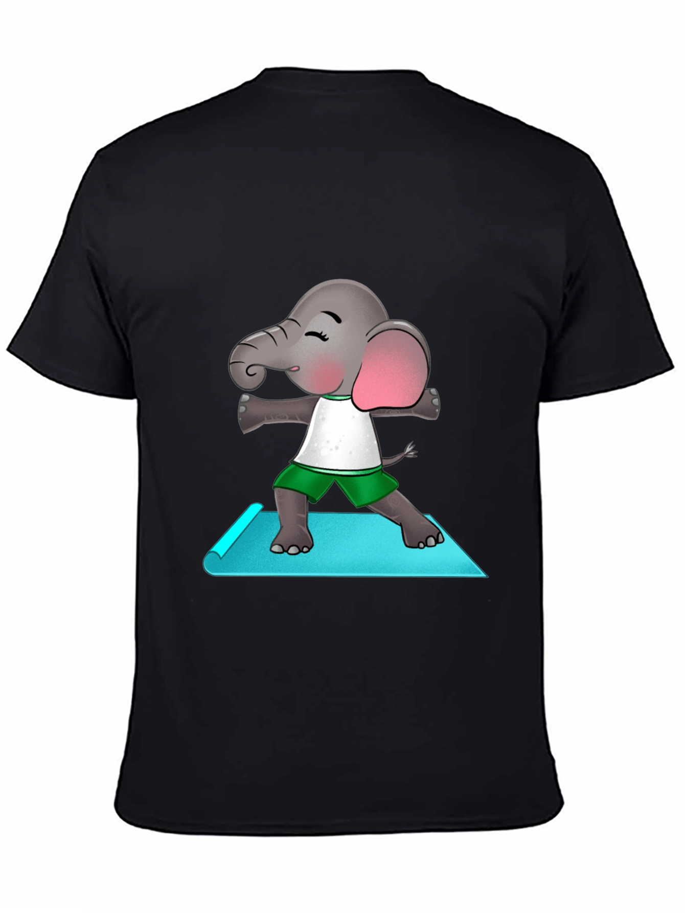 Yoga Elephant Mens Black T-Shirt