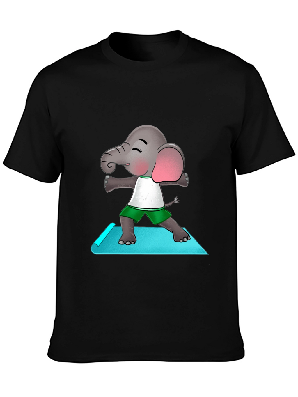 Yoga Elephant Mens Black T-Shirt