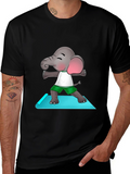 Yoga Elephant Mens Black T-Shirt