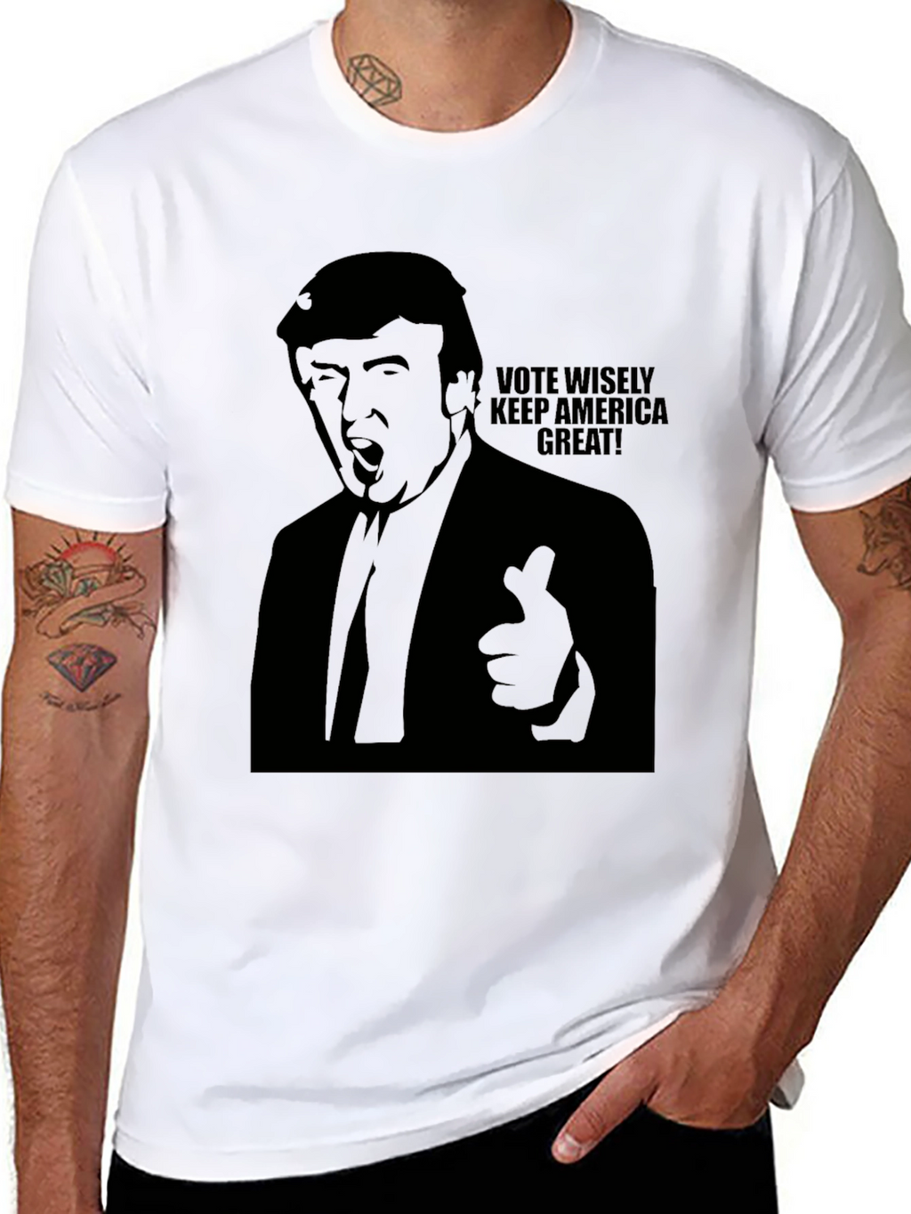 Vote Wisely Trump Graphic Tee - Mens Black T-Shirt