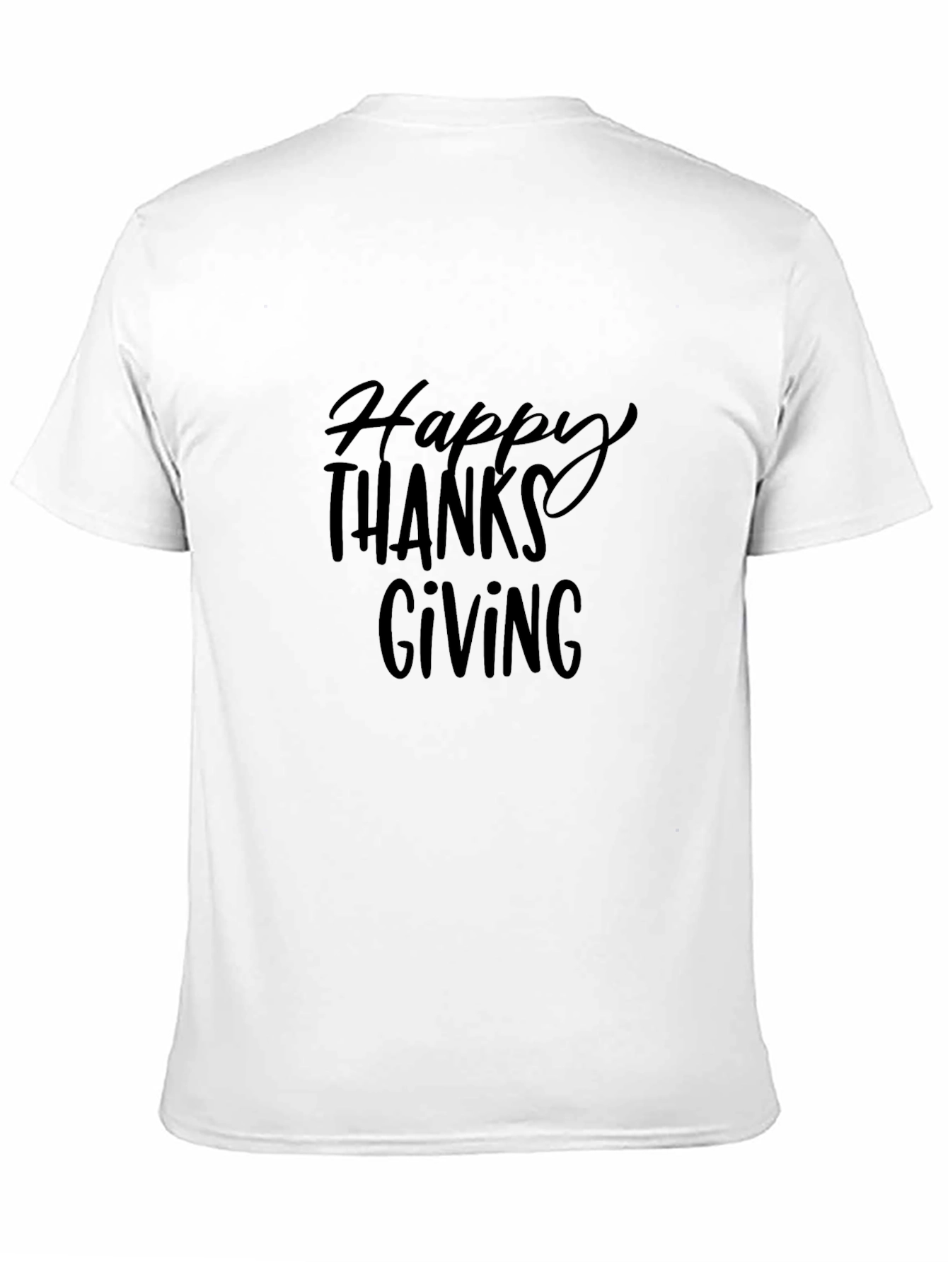 Happy Thanksgiving Graphic Tee - Black Short Sleeve