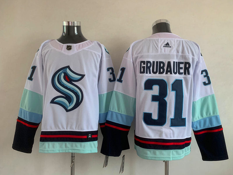 Men's Seattle Kraken Philipp Grubauer #31 White Home Breakaway Player Jerseys