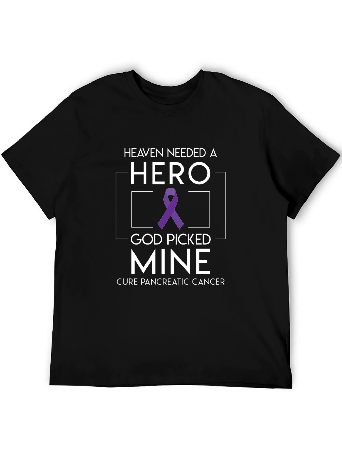 Pancreatic Cancer Awareness T-Shirt Heaven Needed a Hero