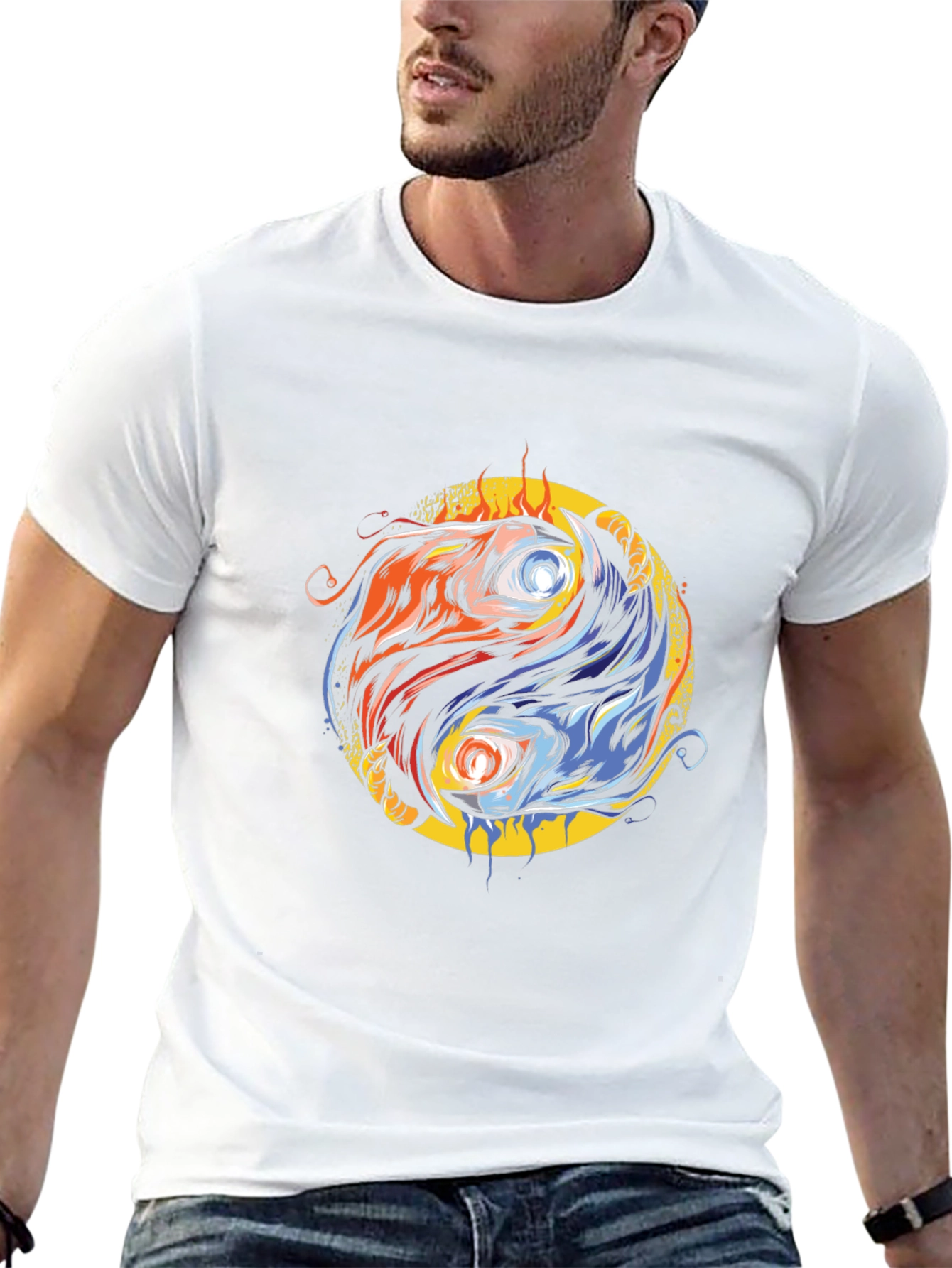Yin Yang Fire & Ice Graphic Tee