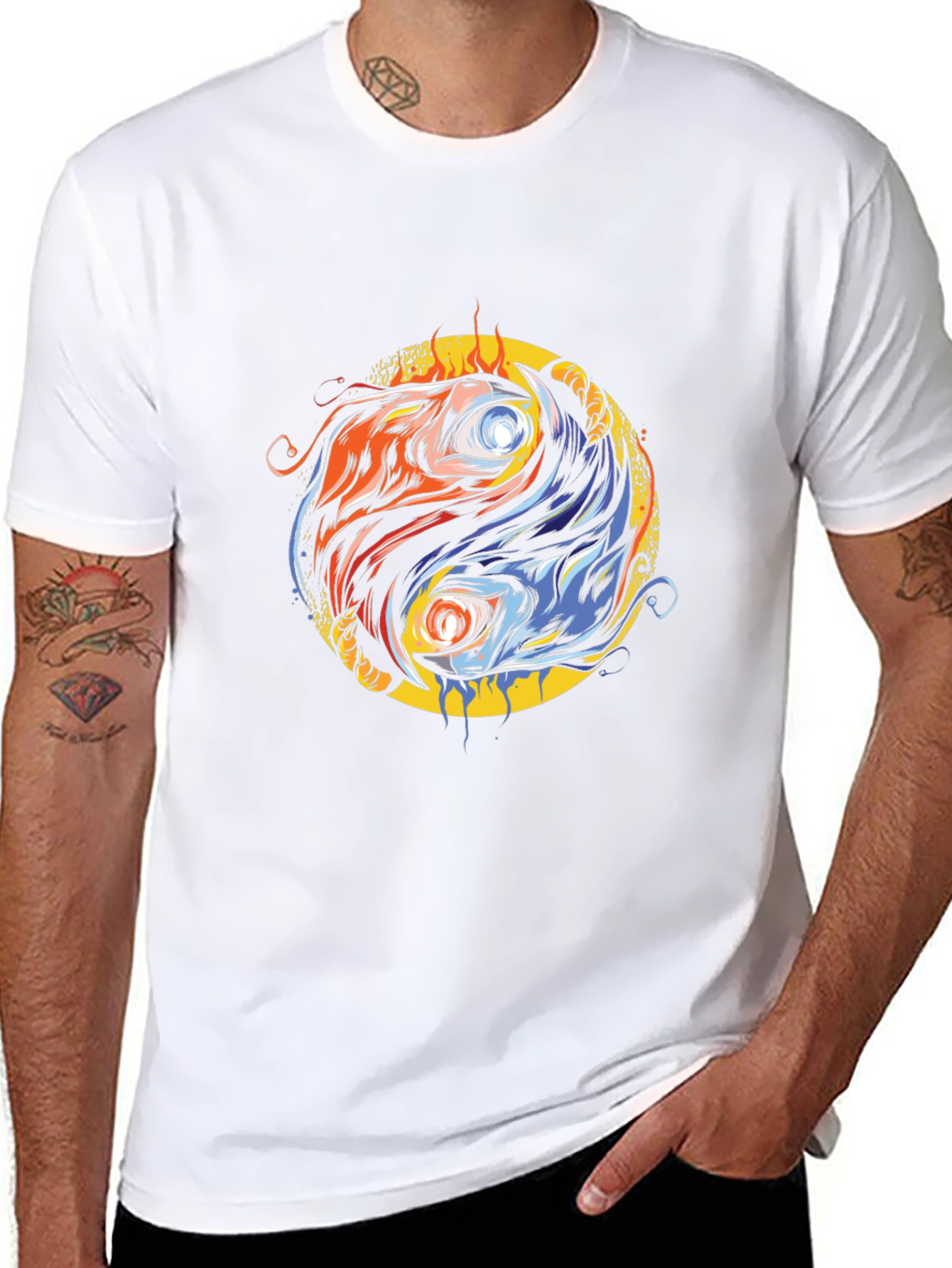 Yin Yang Fire & Ice Graphic Tee