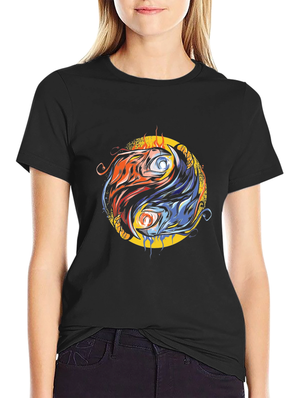 Yin Yang Fire & Ice Graphic Tee