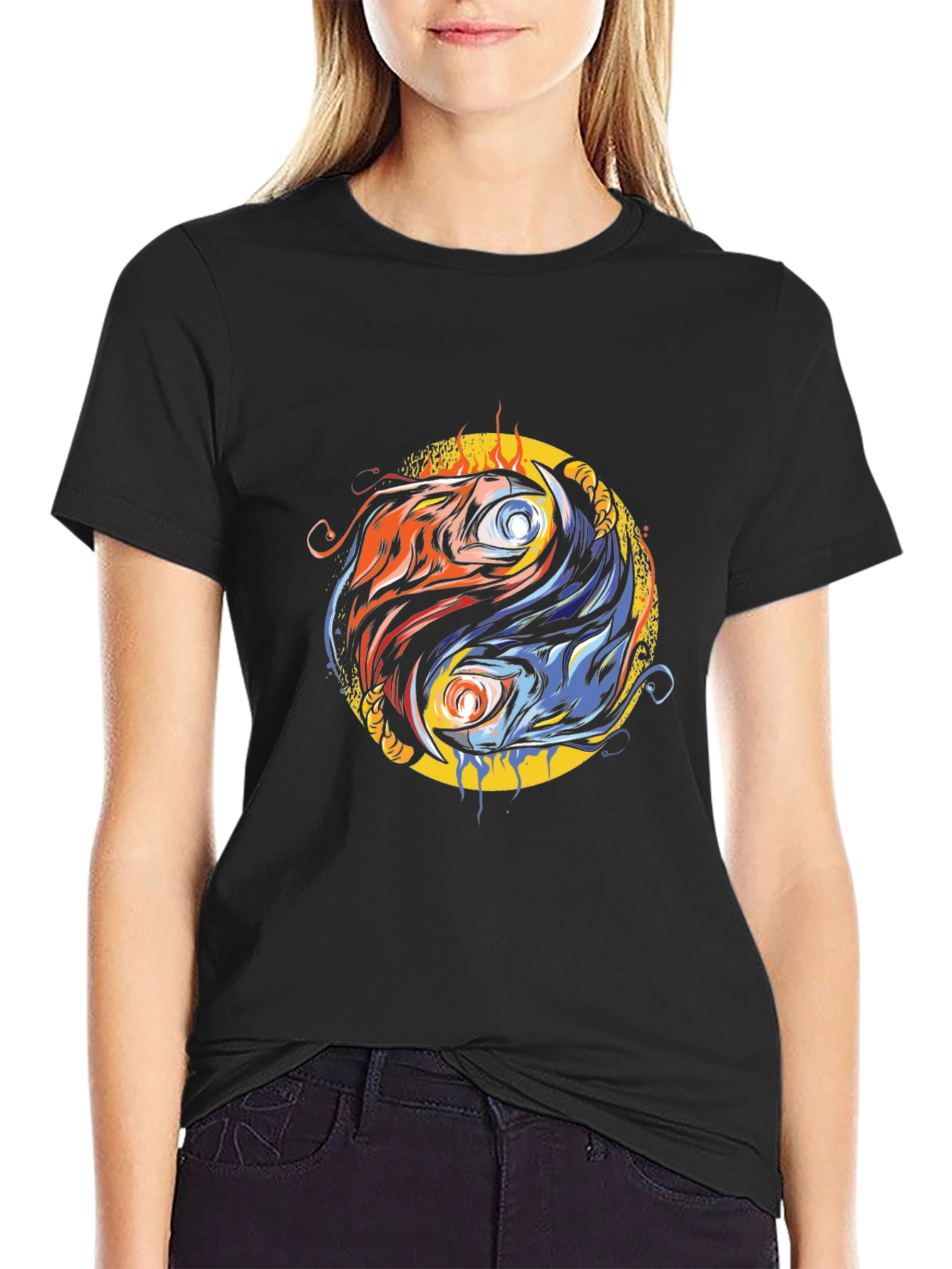 Yin Yang Fire & Ice Graphic Tee