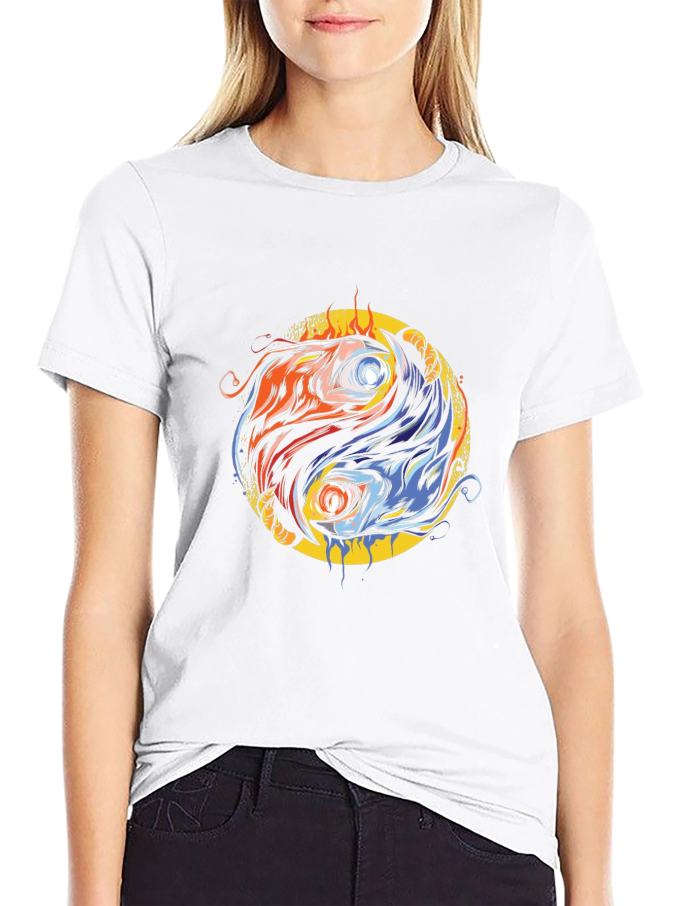 Yin Yang Fire & Ice Graphic Tee