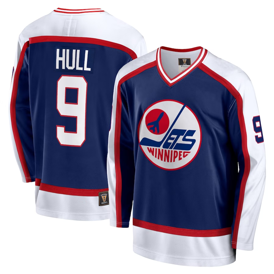 Men's Winnipeg Jets Bobby Hull #9 Blue Player Game Jerseys