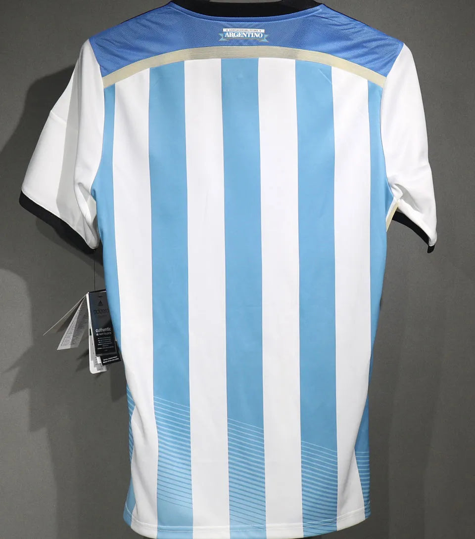 2014 Argentina Home Retro Player Version Soccer Jersey Detail 2