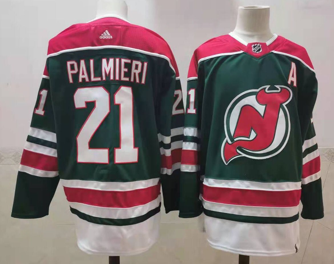 Men's New Jerseys Devils Kyle Palmieri #21 Green Player Game Jerseys