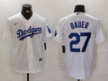 Men's Los Angeles Dodgers Trevor Bauer #27 White Home Replica Player Jerseys