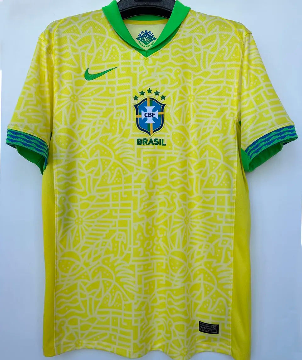 2024/25 Brazil 1:1 Quality Home Yellow Fans Jersey Front